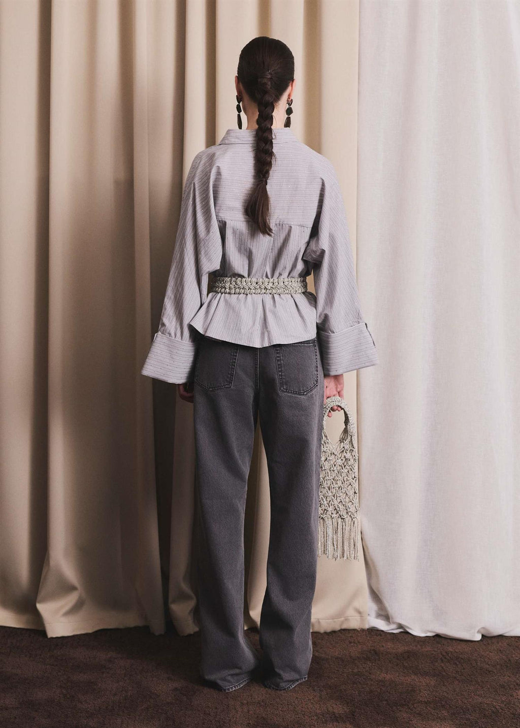 Iben Embellished Shirt Grey