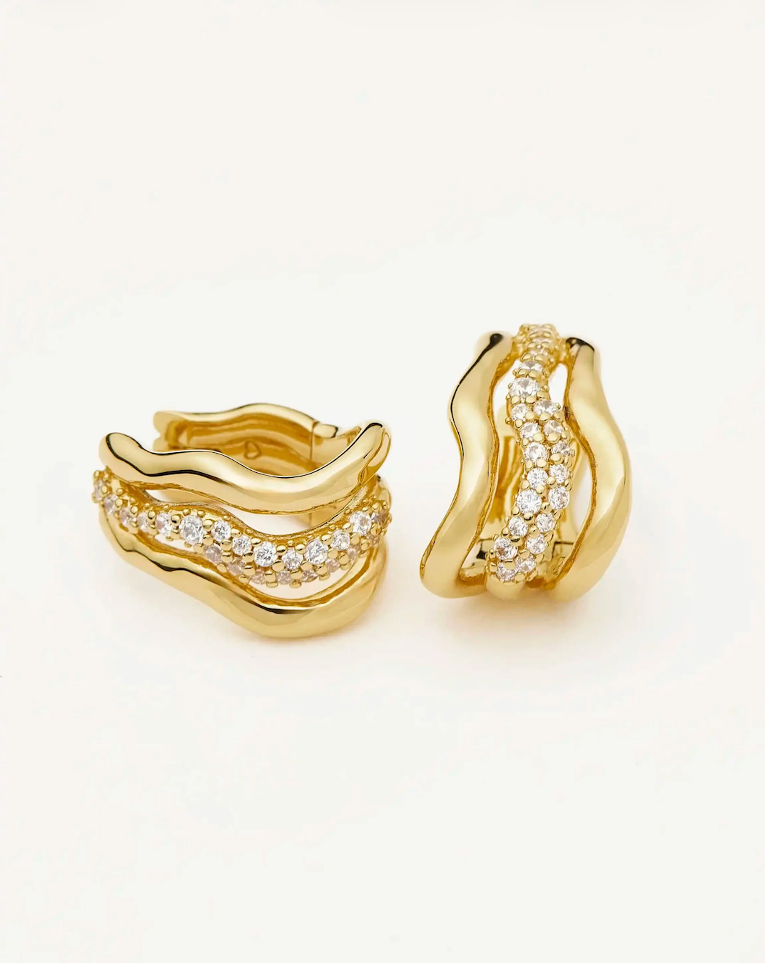 MOLTEN SNOW TRIPLE SMALL HOOP EARRINGS