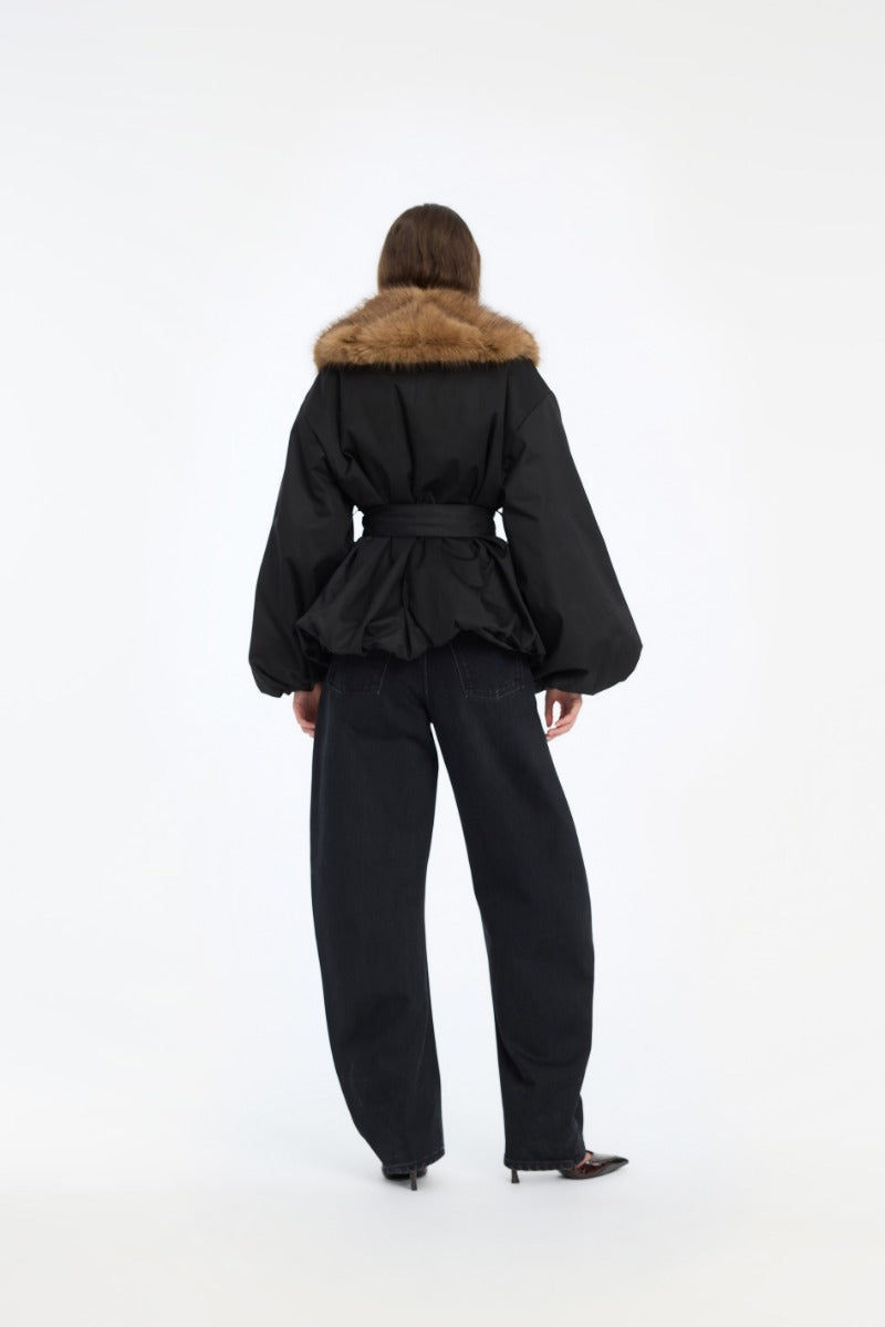 FAUX FUR COLLAR  JACKET