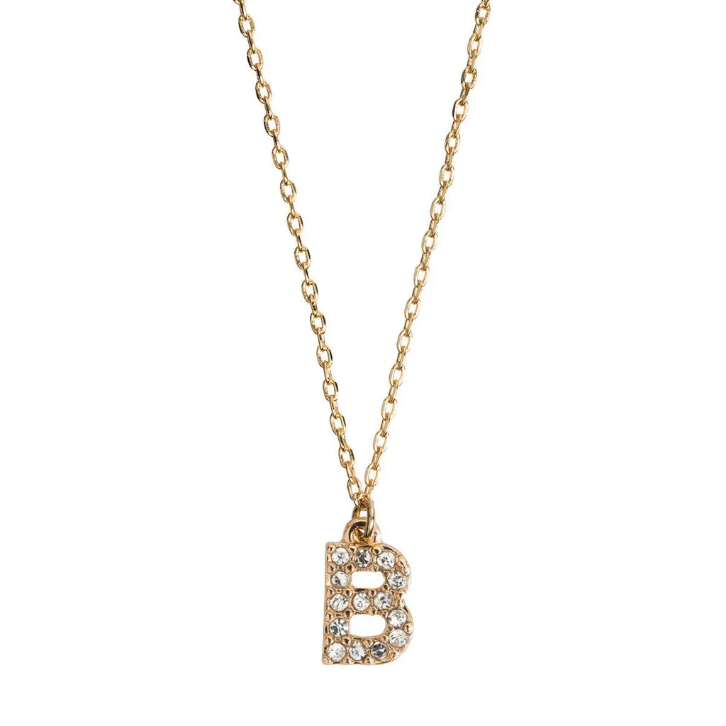 Juno - Crystal Letter Necklace Stainless Steel
