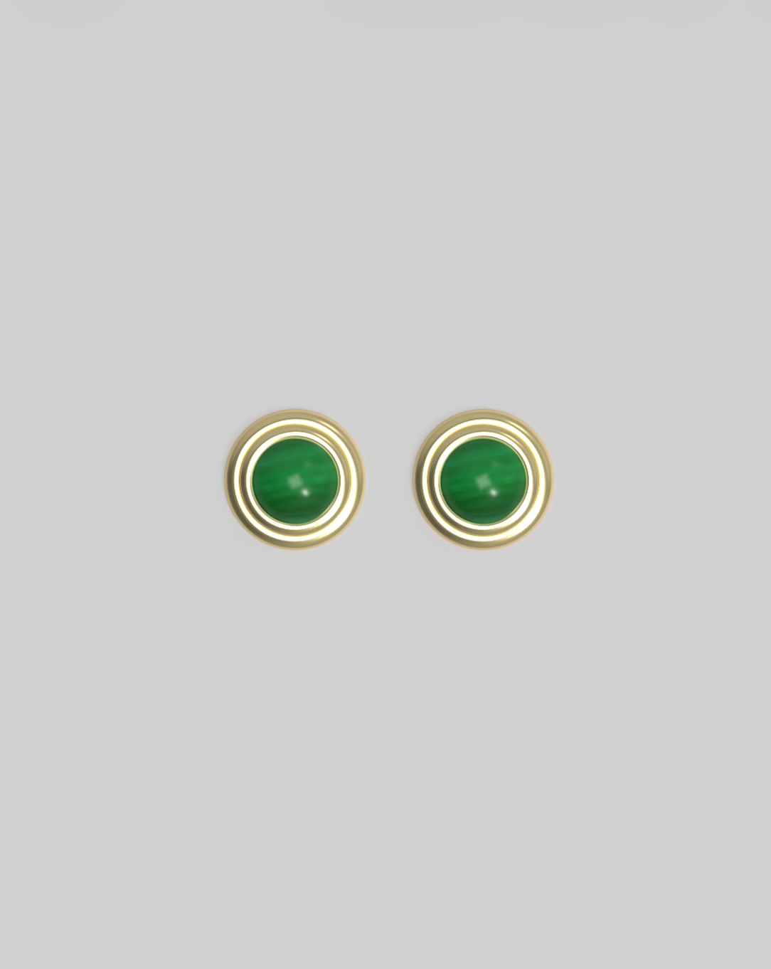 Lolly Stud Malachite Plated