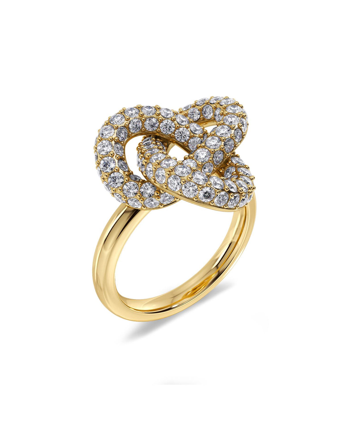 Infinity Knot Sparkle Ring L Gold