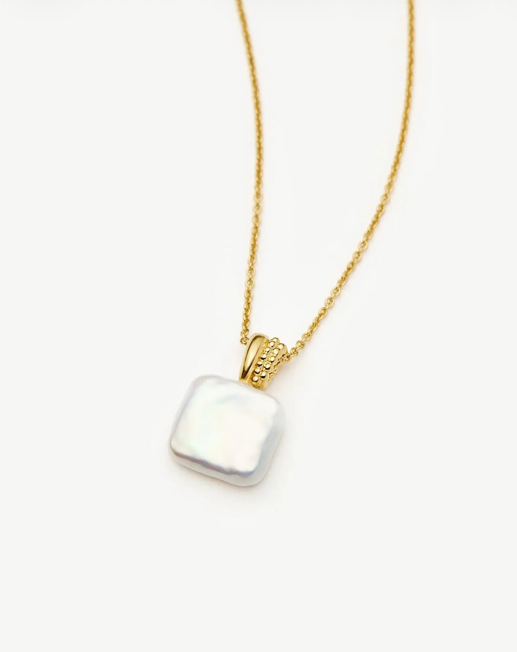 SQUARE PEARL BAYA PENDANT NECKLACE