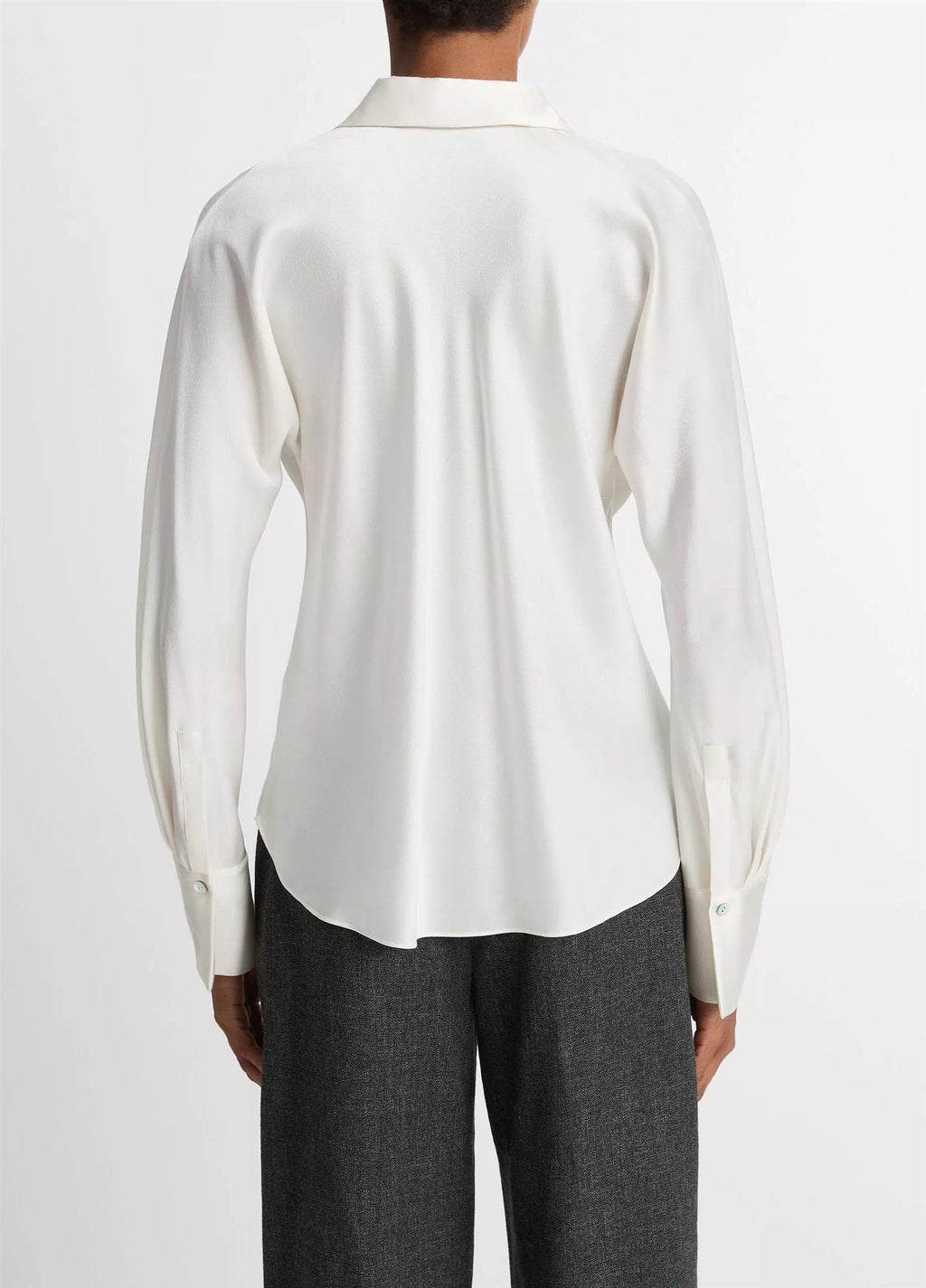 Silk Bias Long-Sleeve Blouse