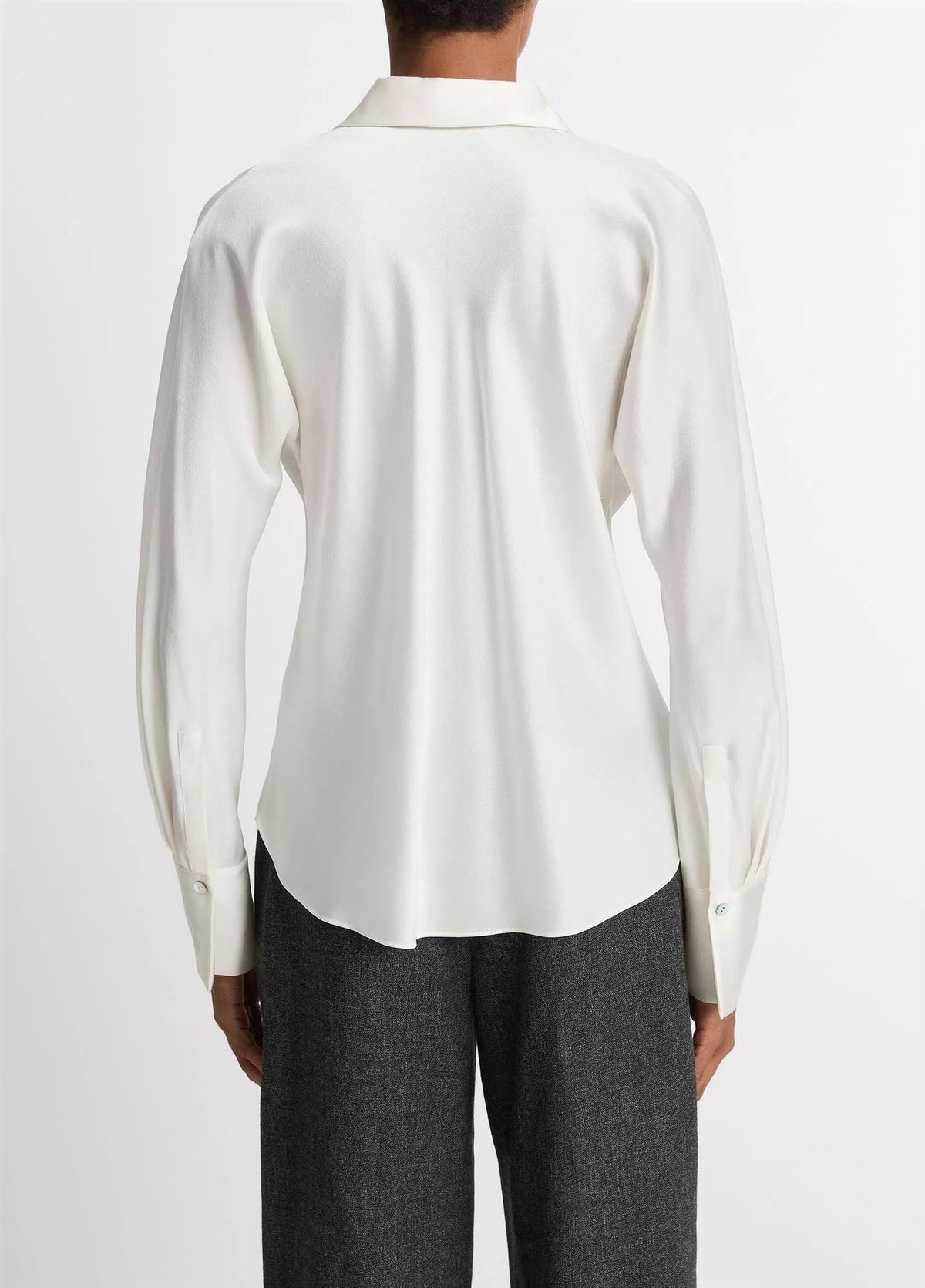 Silk Bias Long-Sleeve Blouse