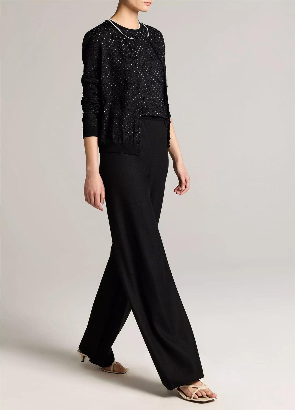 Colette High-Rise Italian Wool-Blend Flannel Bias Pant