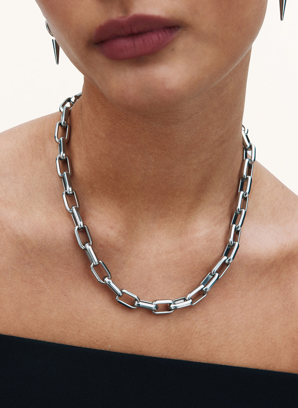 Box Chain Maxi Necklace Steel Smykke