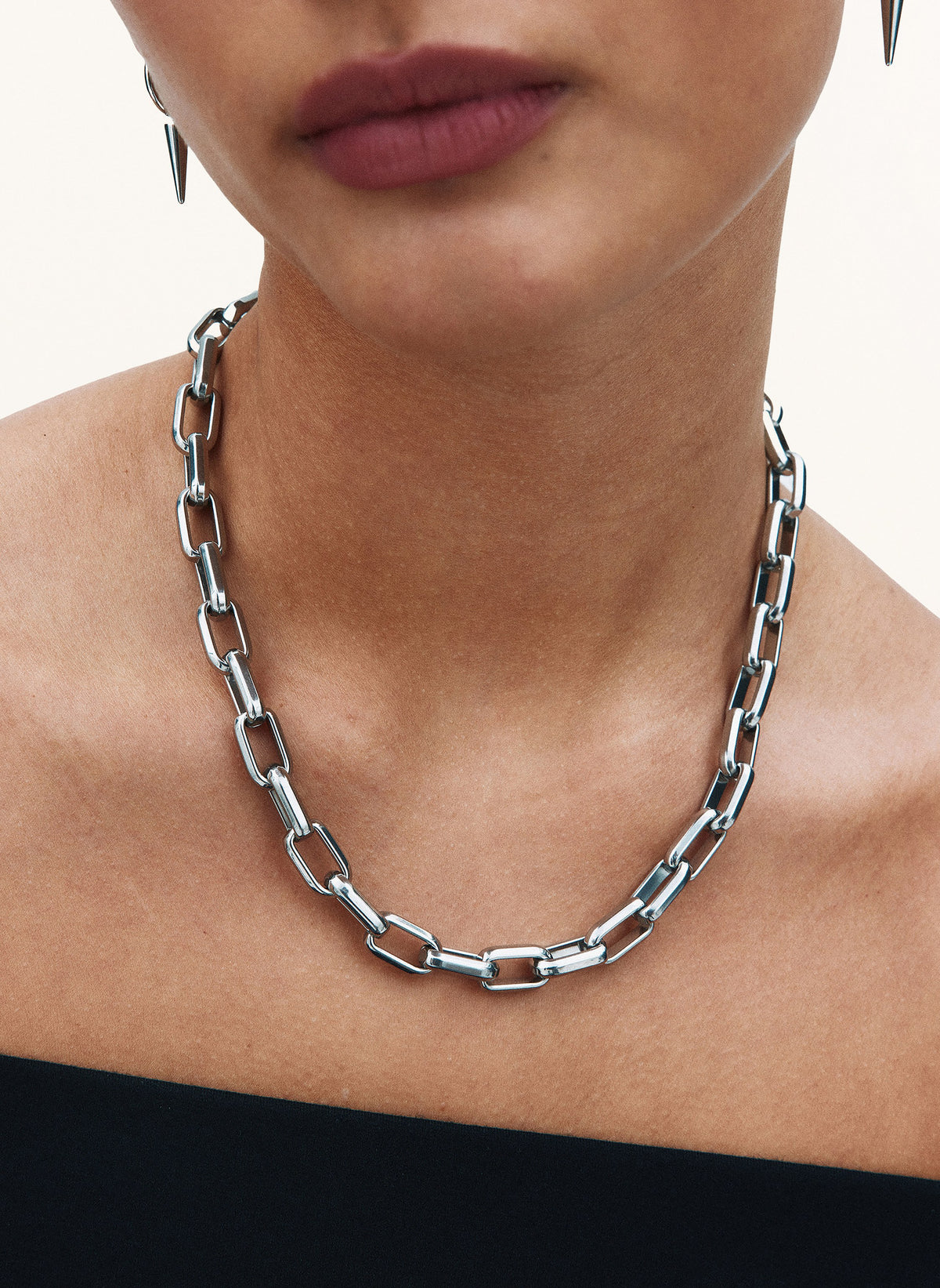 Box Chain Maxi Necklace Steel Smykke
