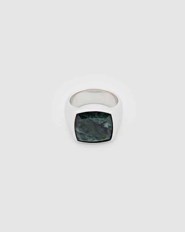 Cushion Green Marble Ring M
