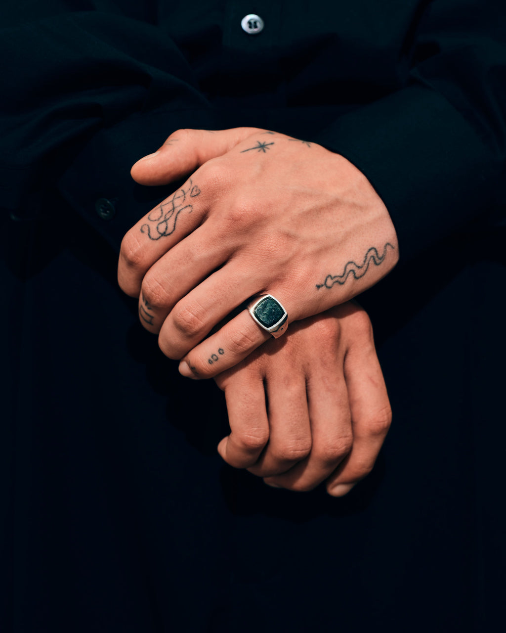 Cushion Green Marble (M) Ring