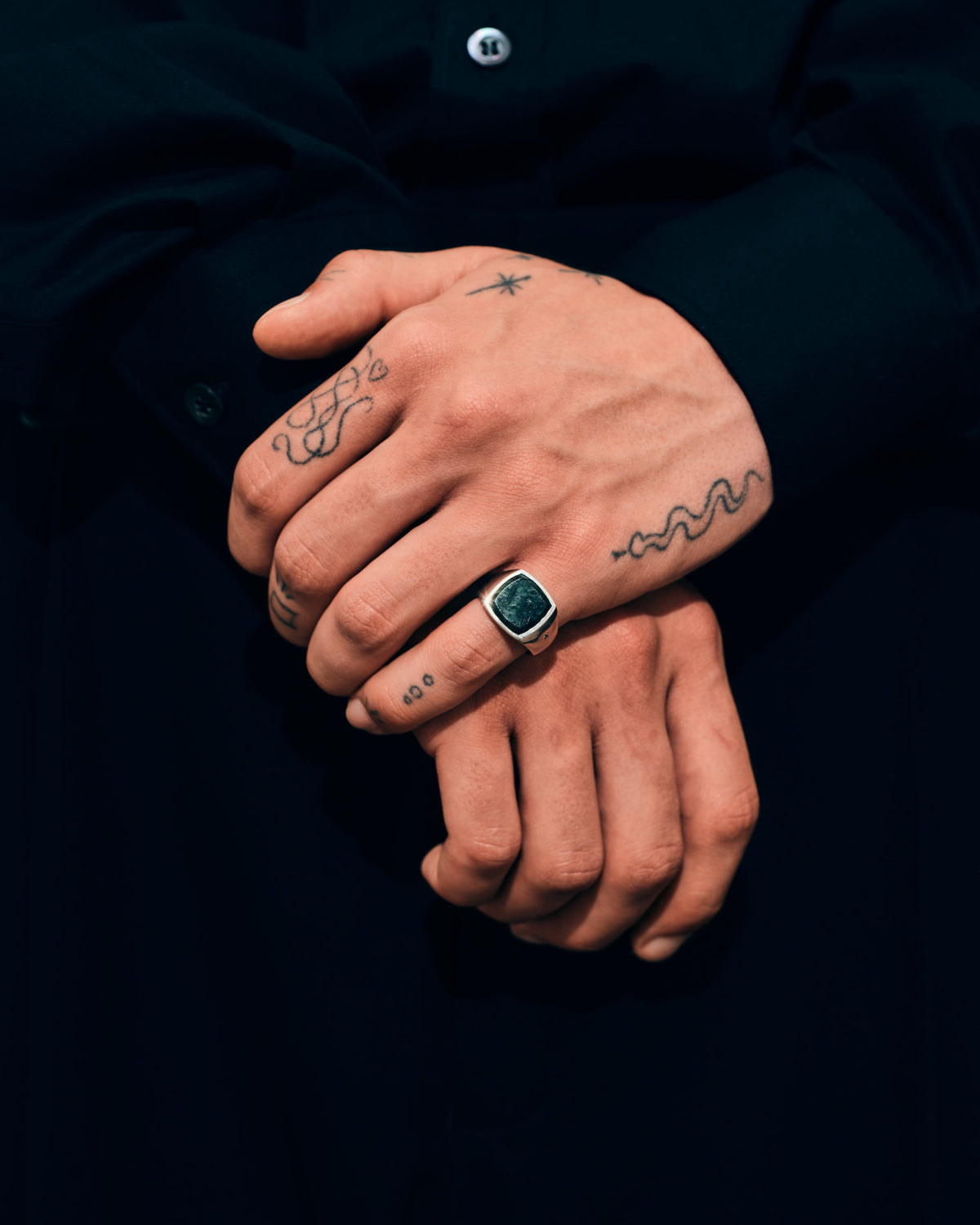 Cushion Green Marble (M) Ring