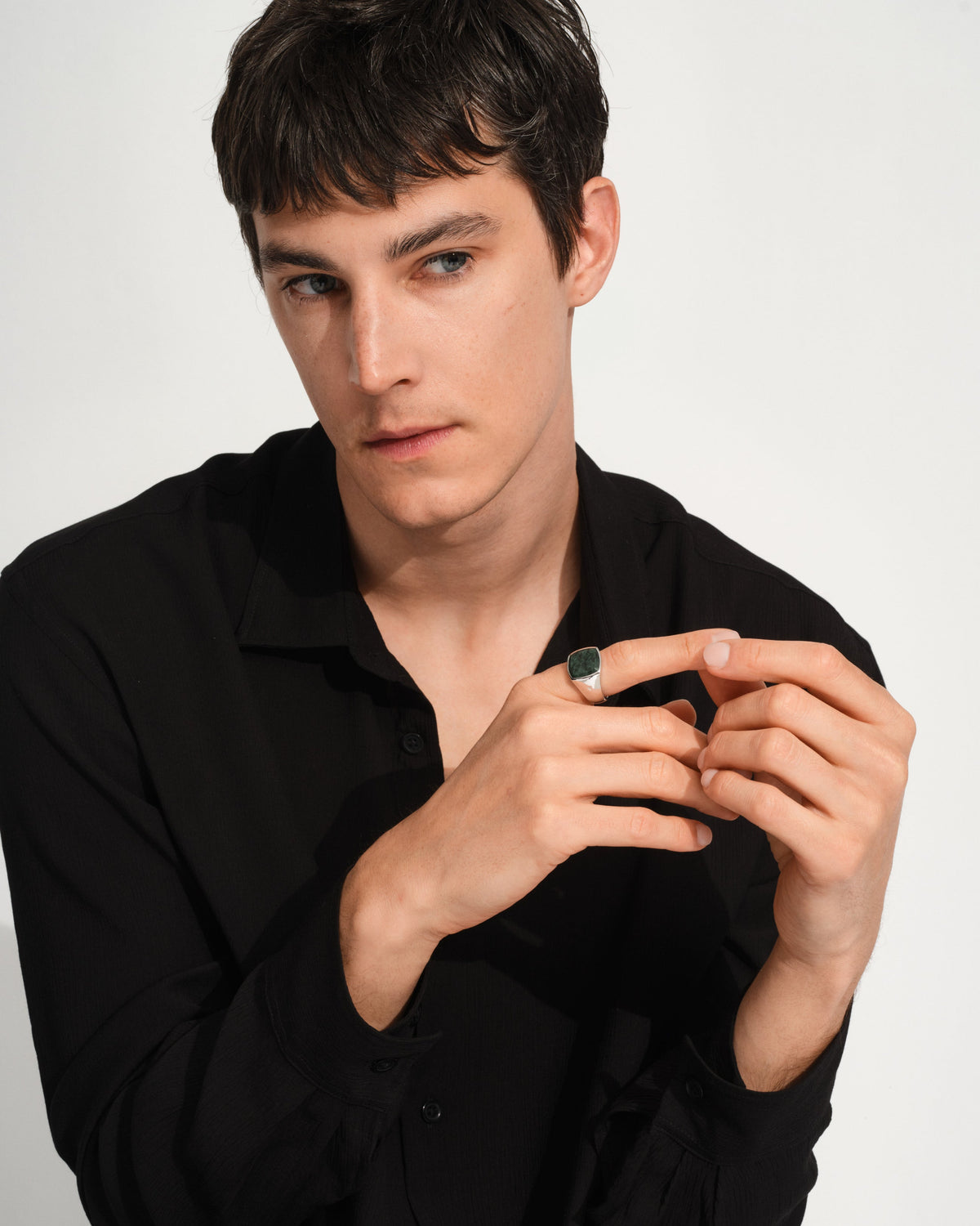 Cushion Green Marble (M) Ring