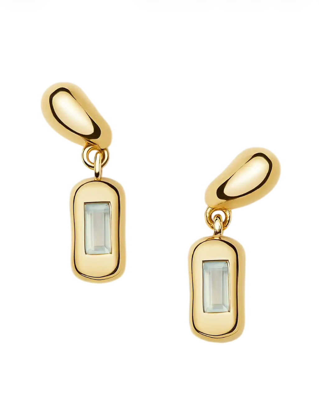 MOLTEN GEMSTONE BAGUETTE DROP EARRINGS