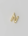Letter Charm Small Plated - N