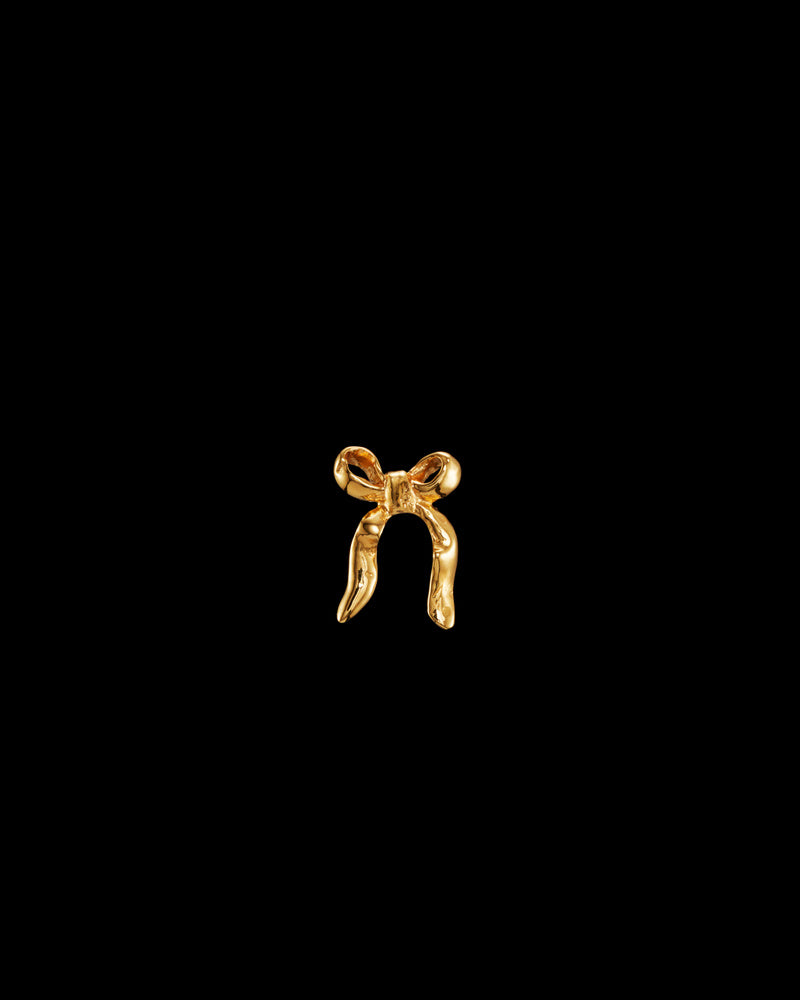 Bow Ear Stud - Gold-plated Silver Ørepynt