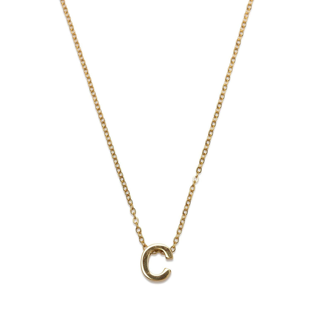 Viola - Letter Necklace Stainless Steel Gold, V