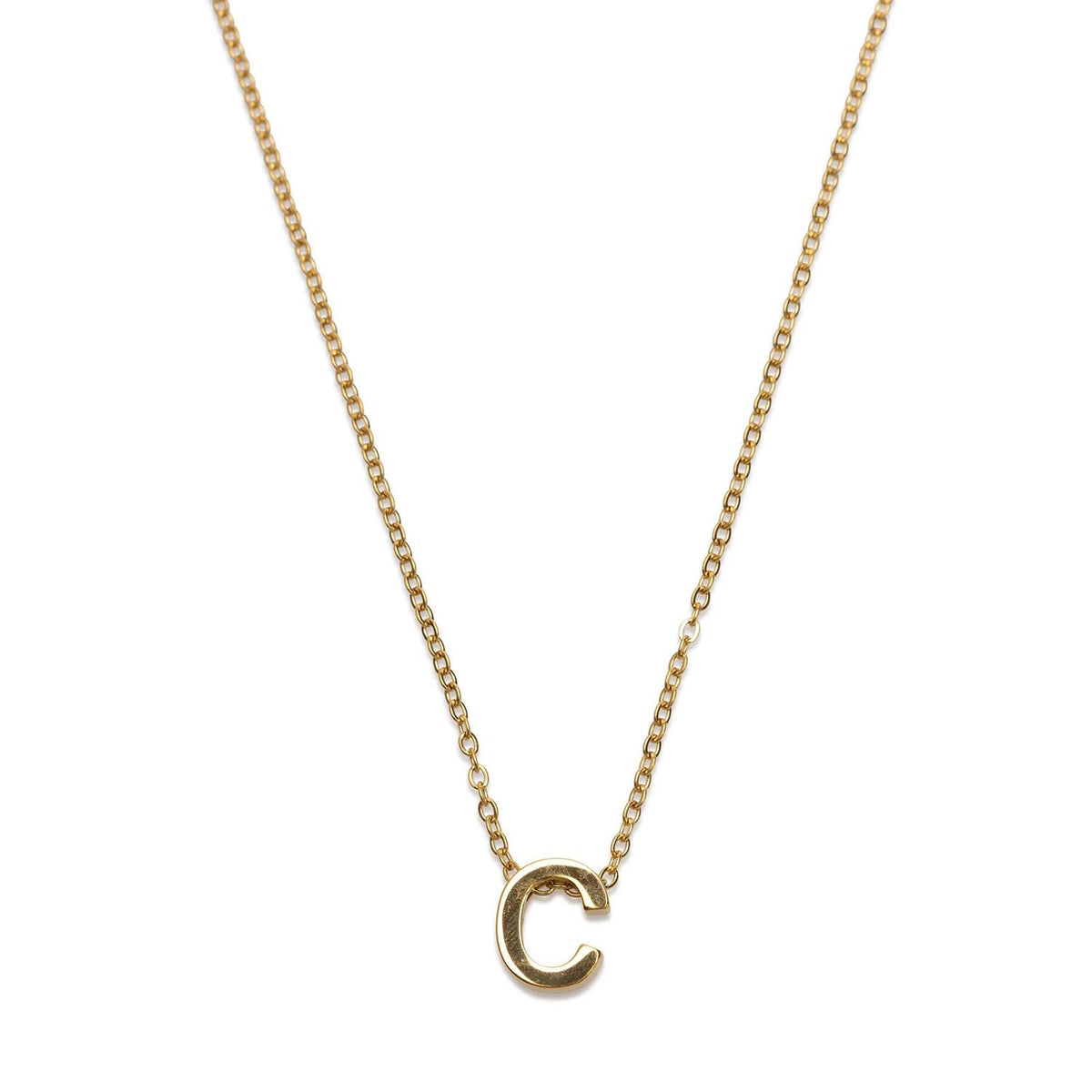 Viola - Letter Necklace Stainless Steel Gold, V
