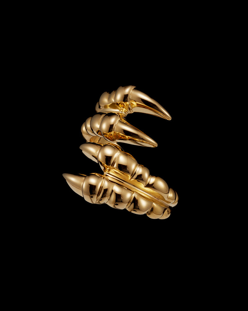 Claw Double Ring - Gold-plated Silver Ring