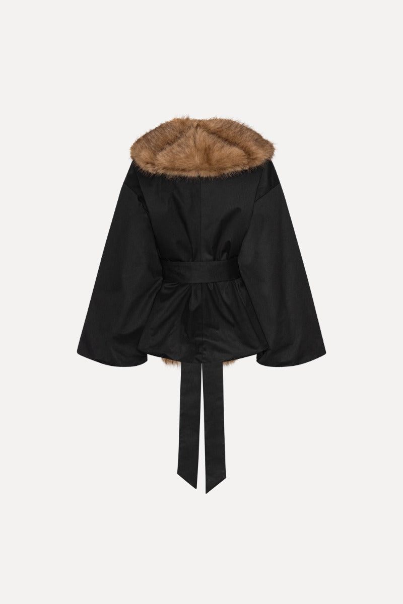 FAUX FUR COLLAR  JACKET