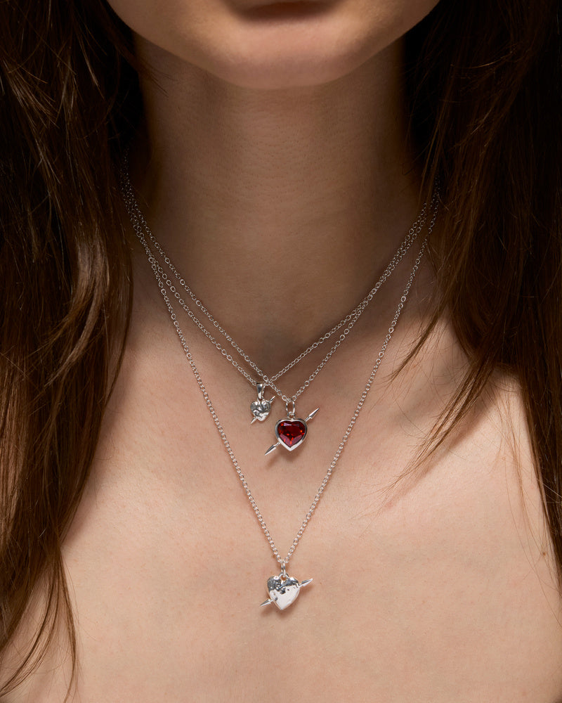 Tiny Tuvstarrs Heart Necklace - Silver Smykke