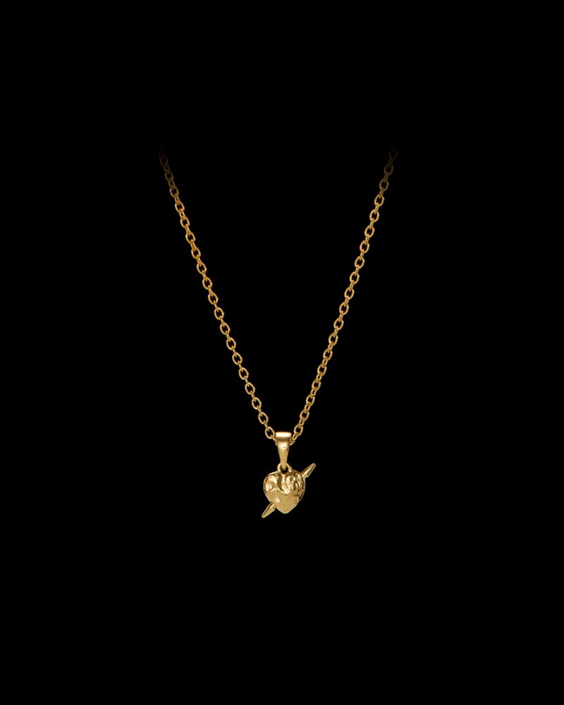 Tiny Tuvstarrs Heart Necklace - Gold-plated Silver Smykke