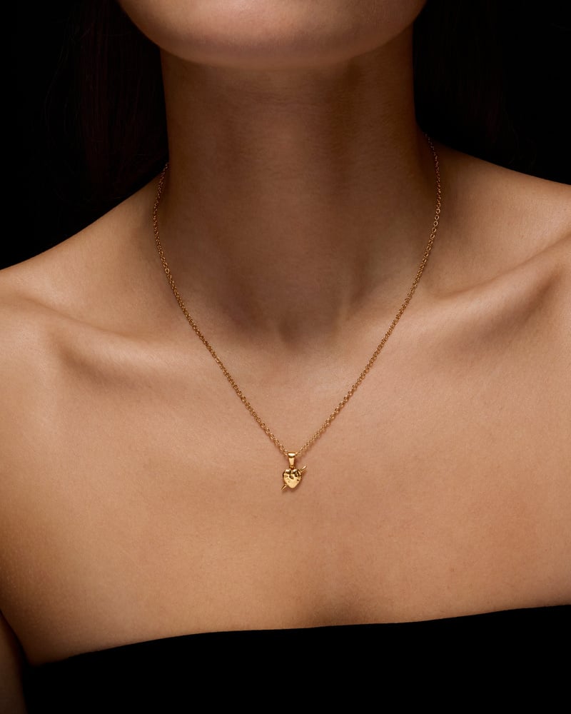 Tiny Tuvstarrs Heart Necklace - Gold-plated Silver Smykke