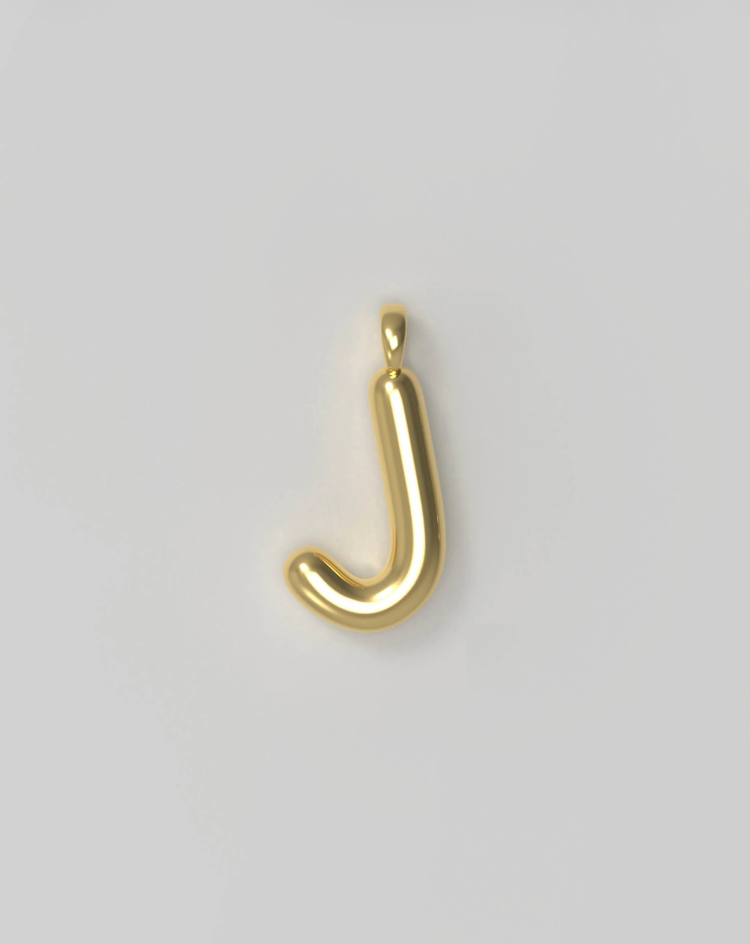 Letter Charm Large Plated - J