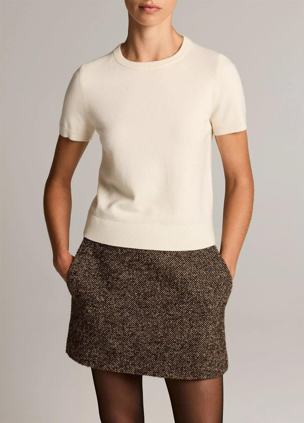 Wool & Cashmere-Blend Short-Sleeve Sweater
