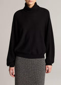 Wool-Cashmere Dolman-Sleeve Turtleneck Sweater
