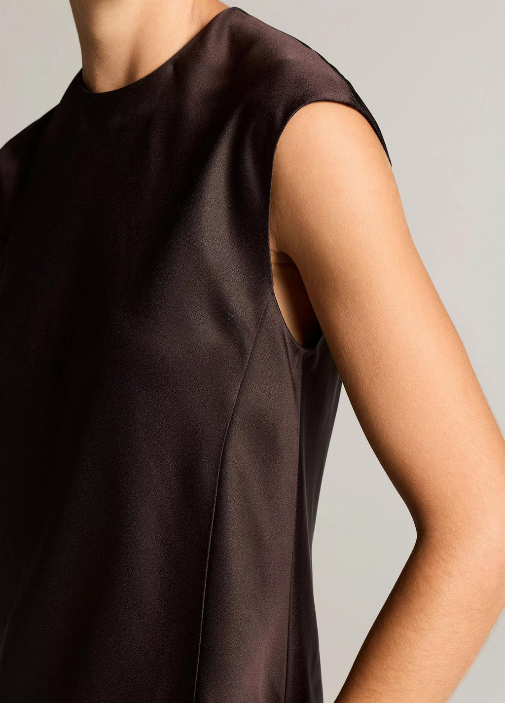 Satin Relaxed Cap-Sleeve Top