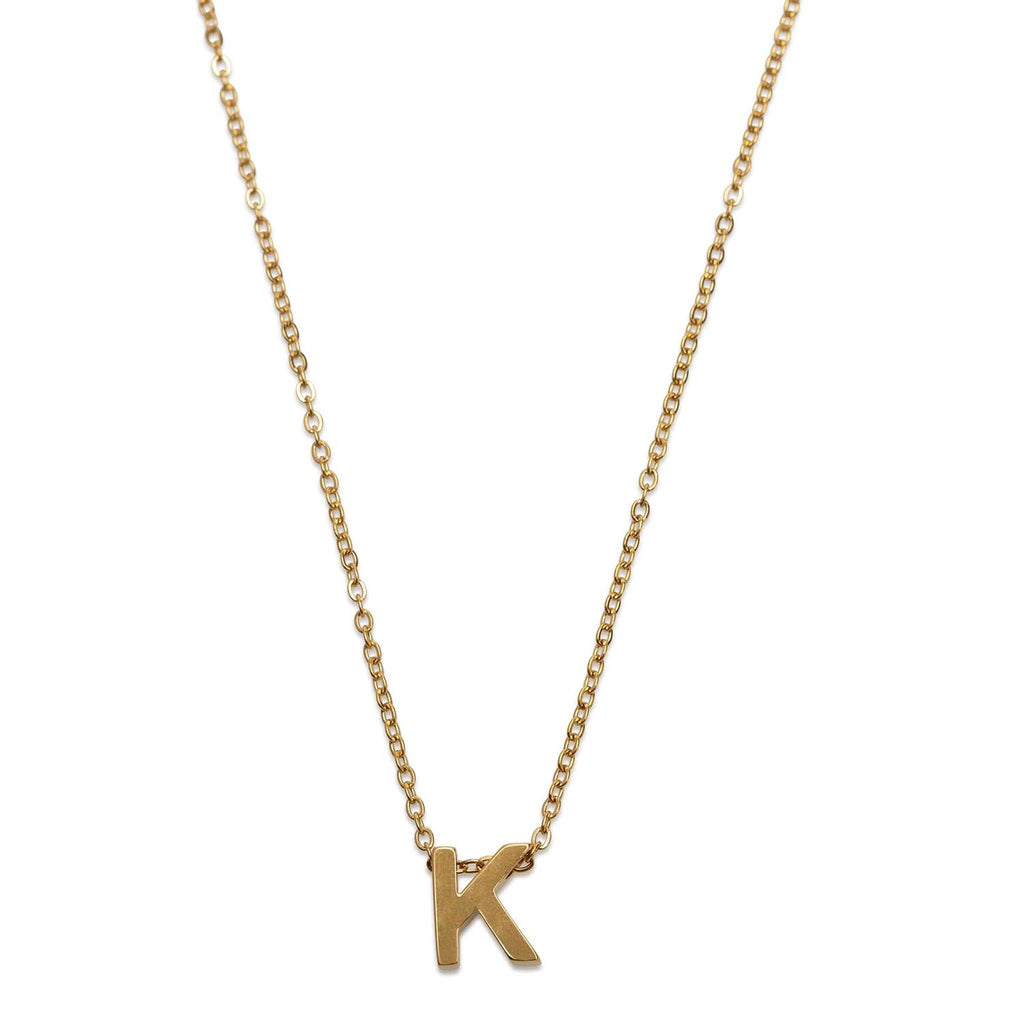 Viola - Letter Necklace Stainless Steel Gold, T