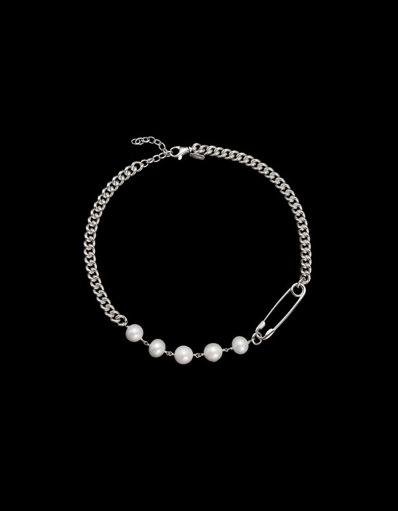 Rebel Necklace - Silver - Freshwater Pearl Smykke