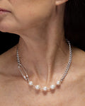 Rebel Necklace - Silver - Freshwater Pearl Smykke