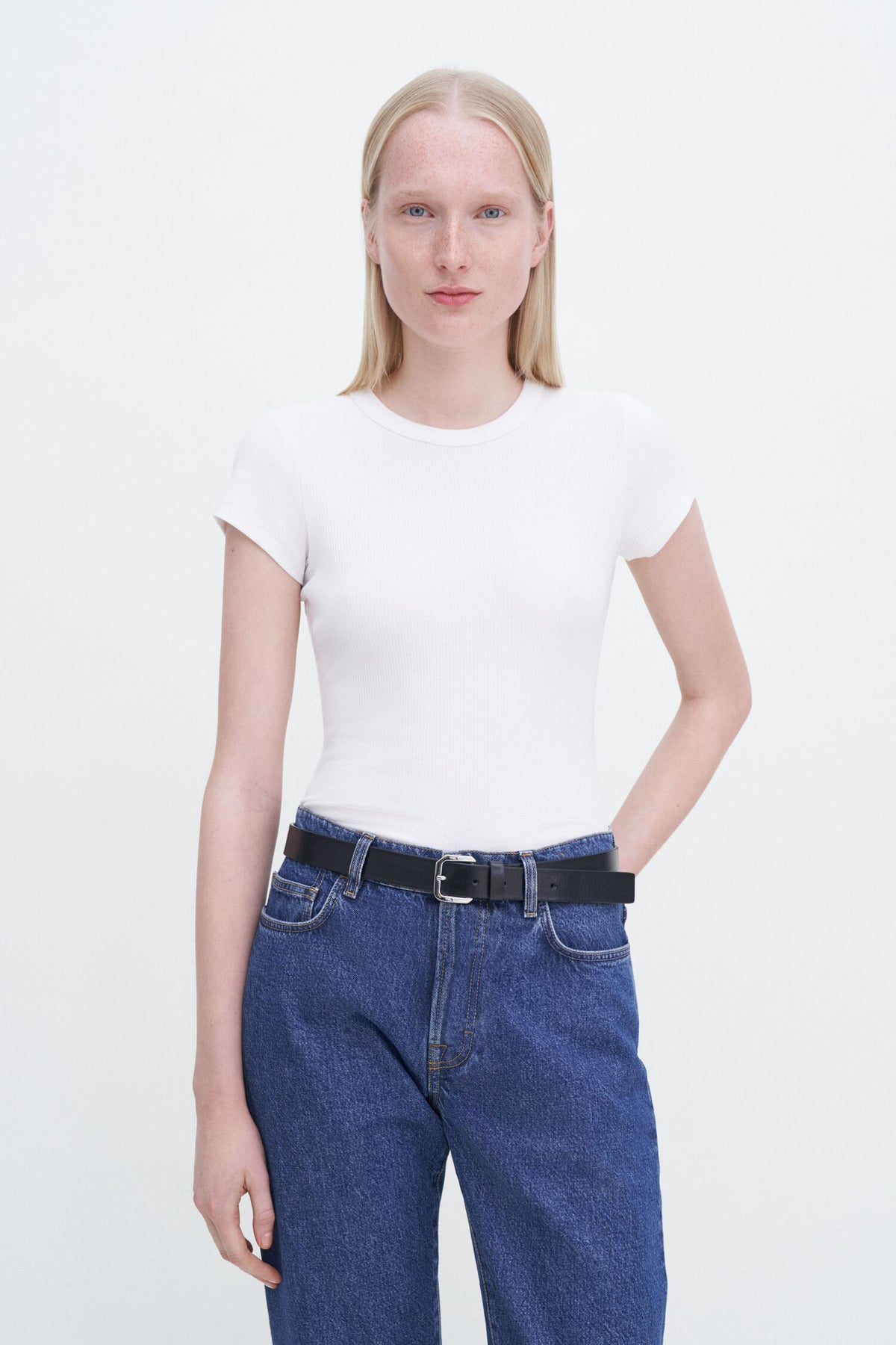 fine rib tee Topper
