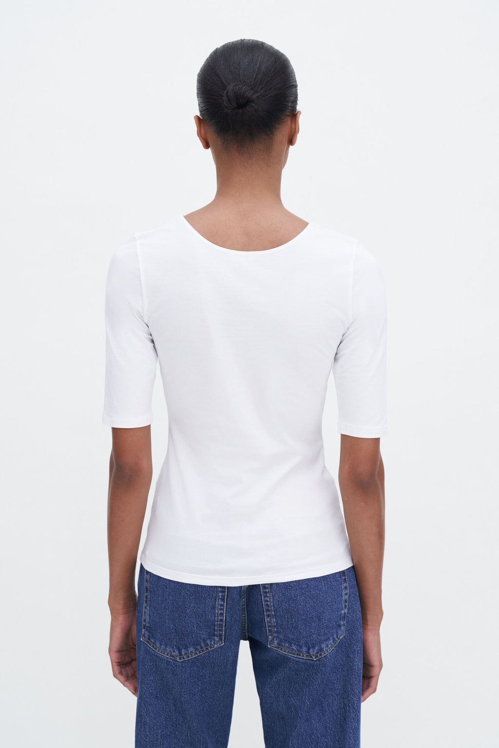 Cotton Stretch Scoop Neck Top Topper
