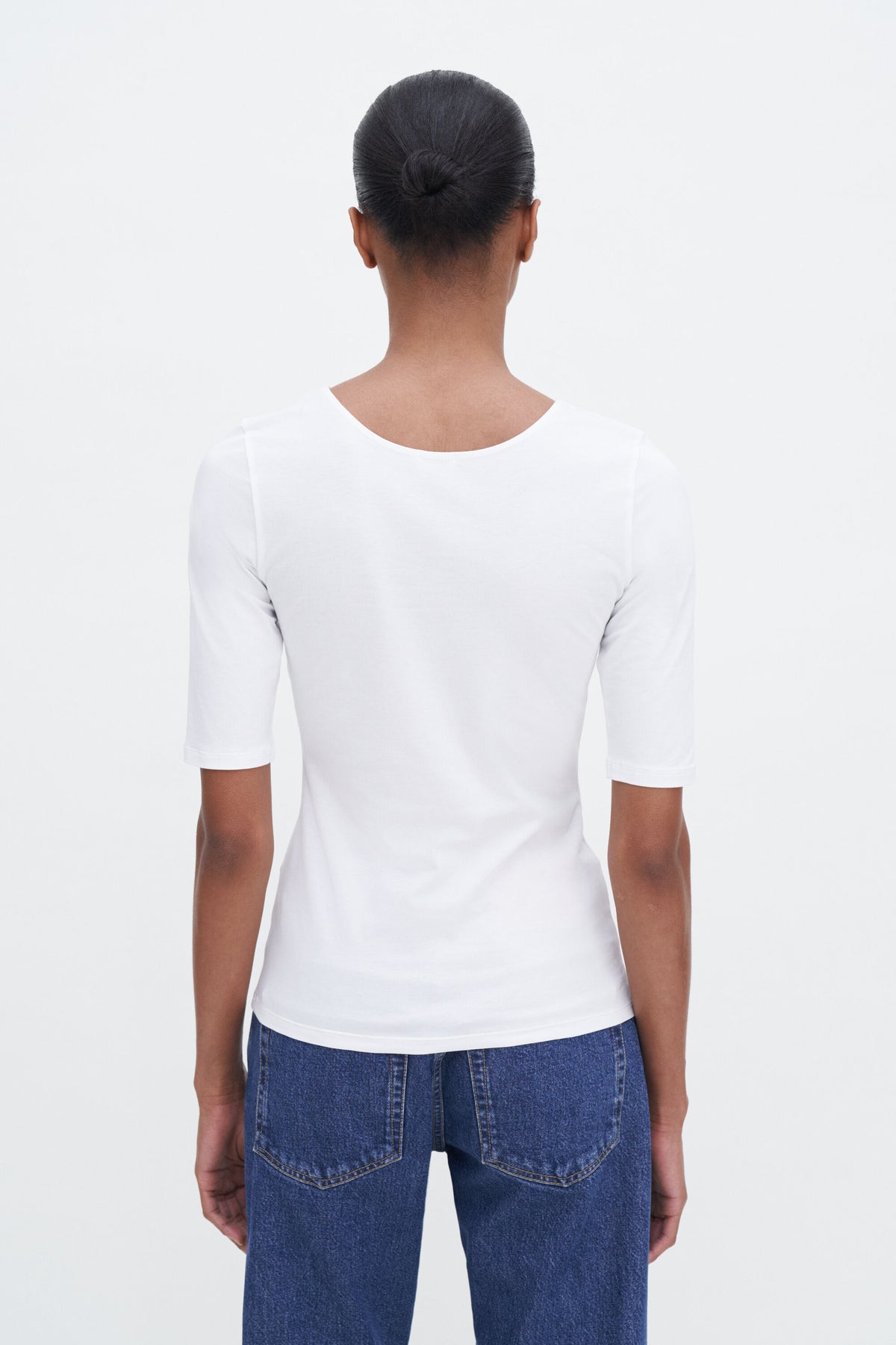 Cotton Stretch Scoop Neck Top Topper