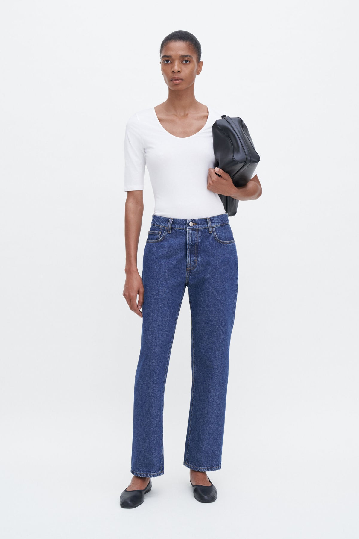 Cotton Stretch Scoop Neck Top Topper