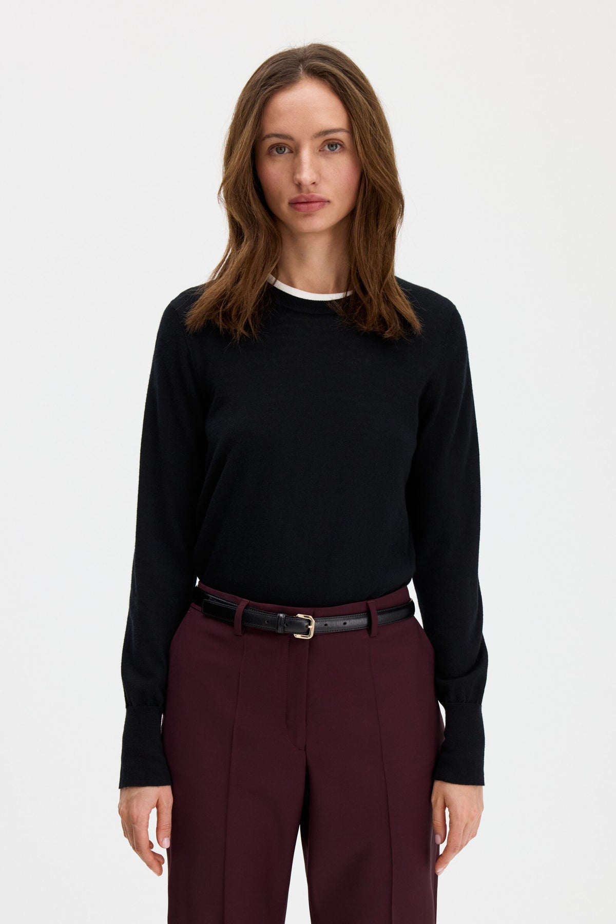 Merino R-neck Sweater Genser
