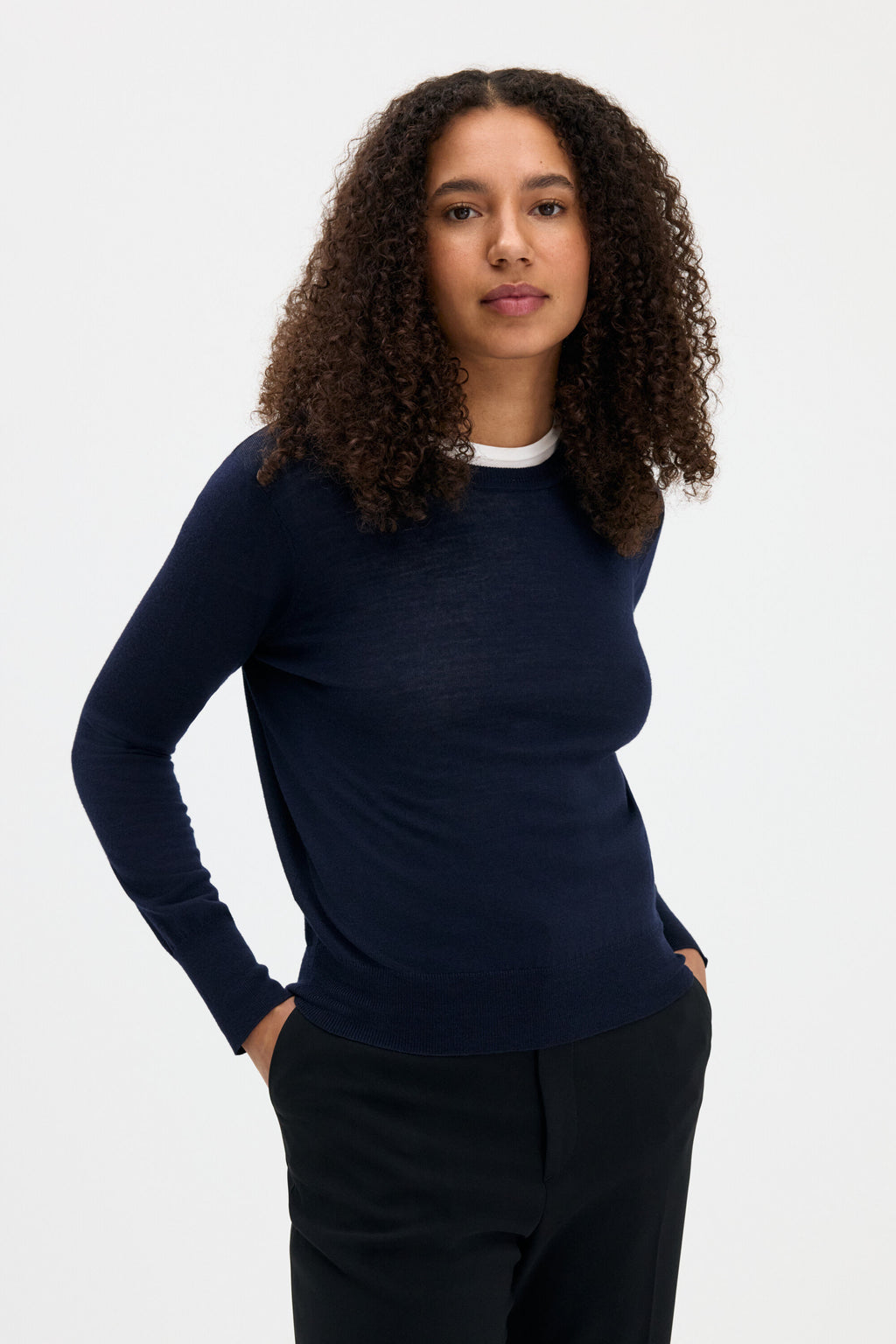 Merino R-neck Sweater Genser