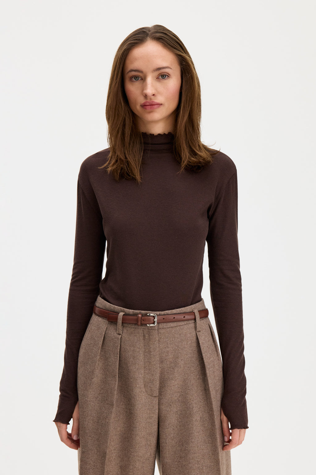 rib mock neck top Genser