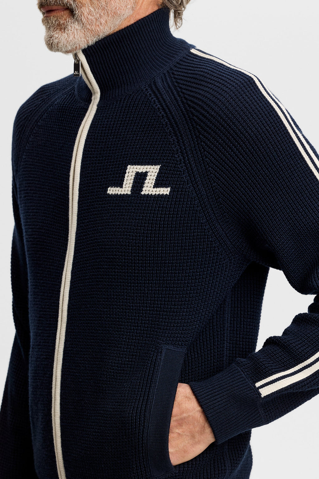 Craig Zip Knit Cardigan Genser