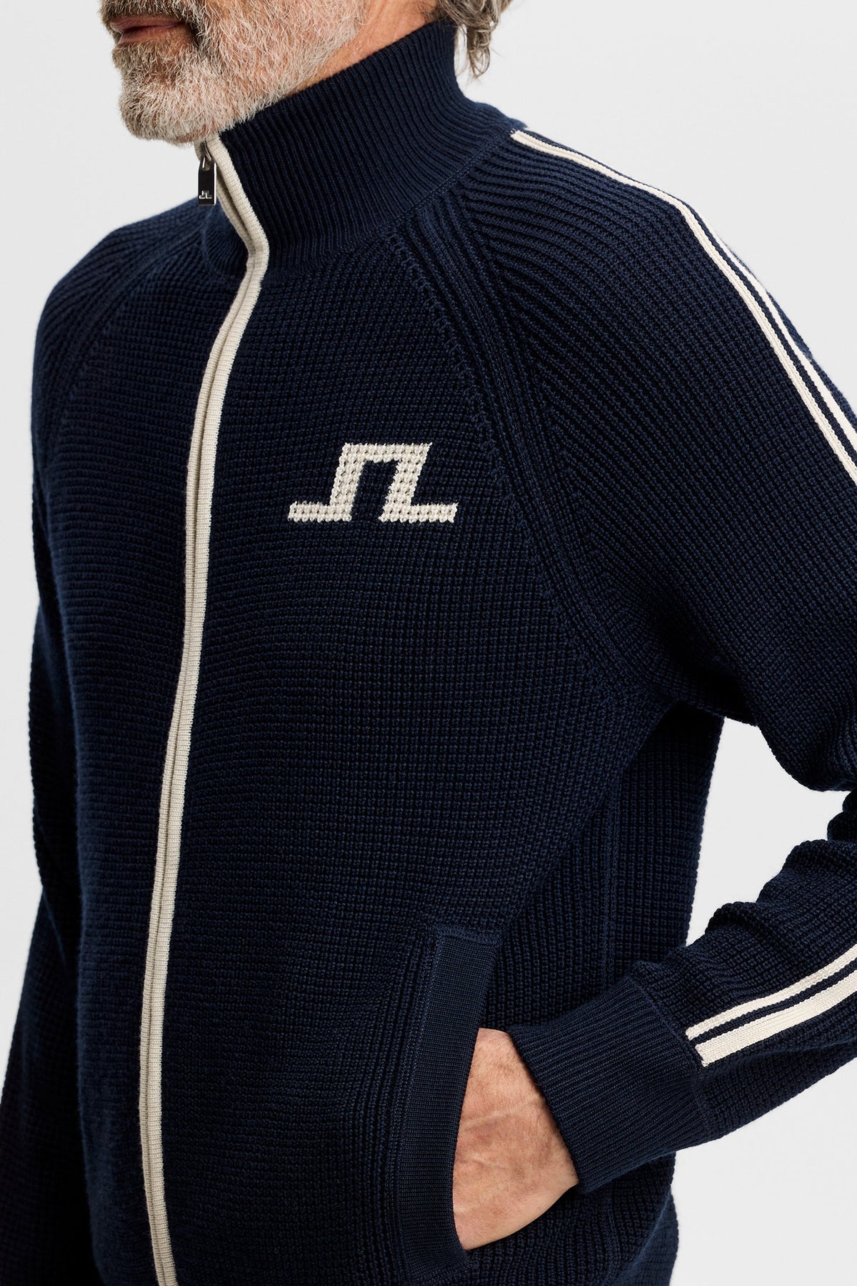 Craig Zip Knit Cardigan Genser