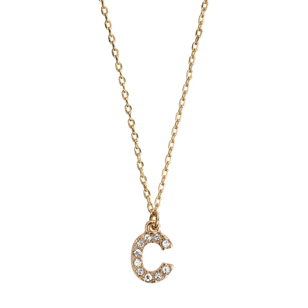 Juno - Crystal Letter Necklace Stainless Steel