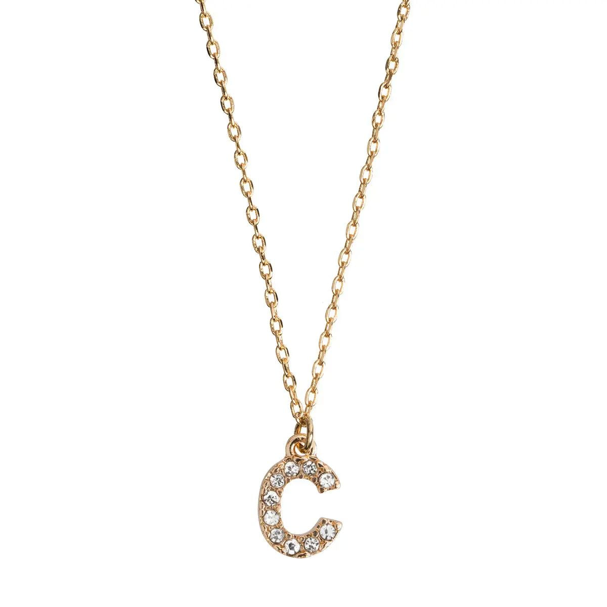 Juno - Crystal Letter Necklace Stainless Steel