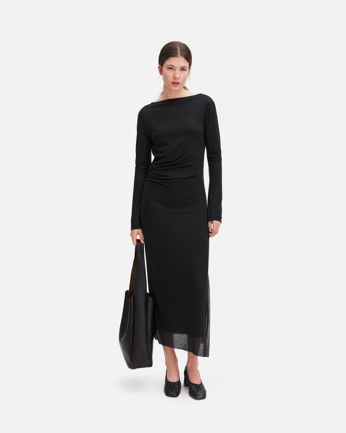 gathered lyocell cashmere dres Kjoler