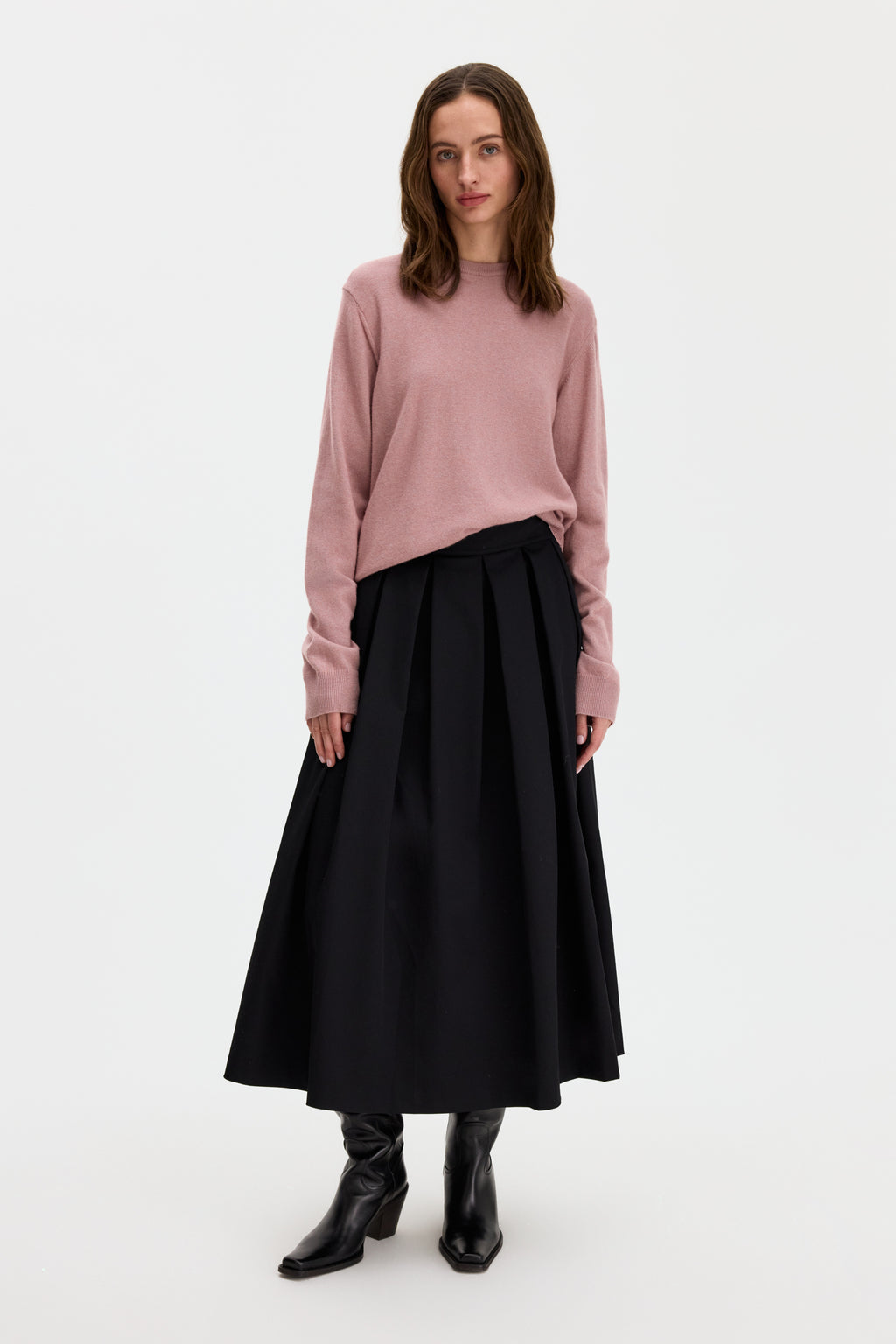 soft wool crewneck sweater Genser