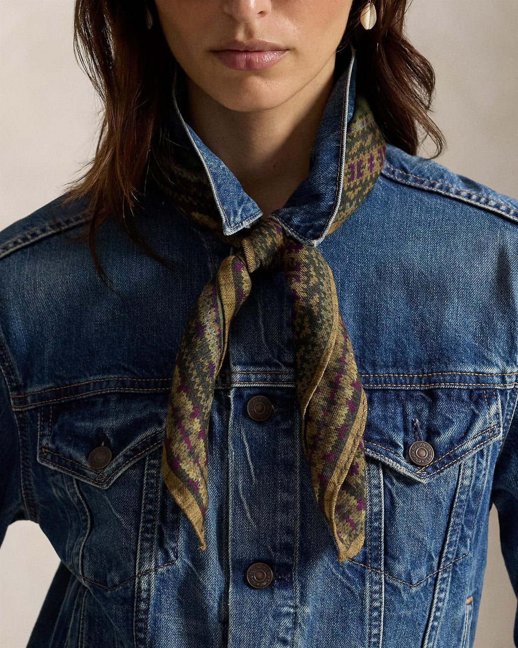 Polo Bear Wool Square Scarf