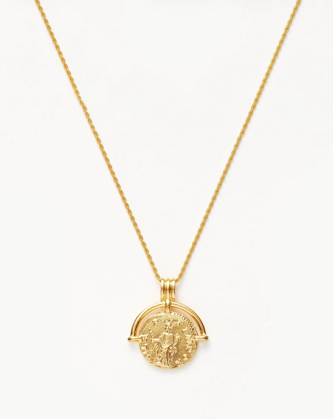 LUCY WILLIAMS MEDIUM ENGRAVABLE ROMAN ARC COIN NECKLACE