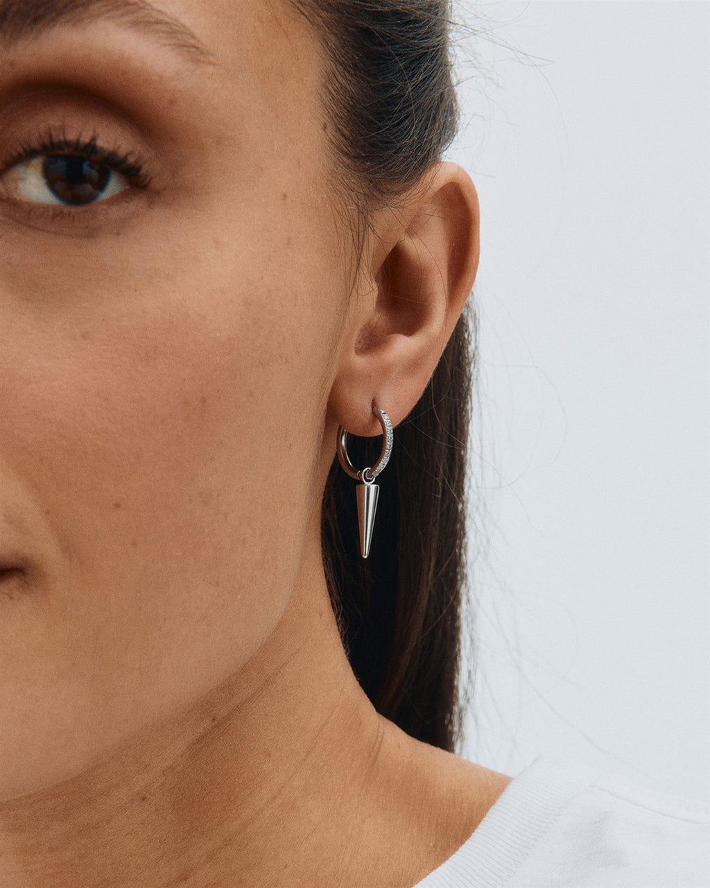 Peak Hoops Sparkle Steel