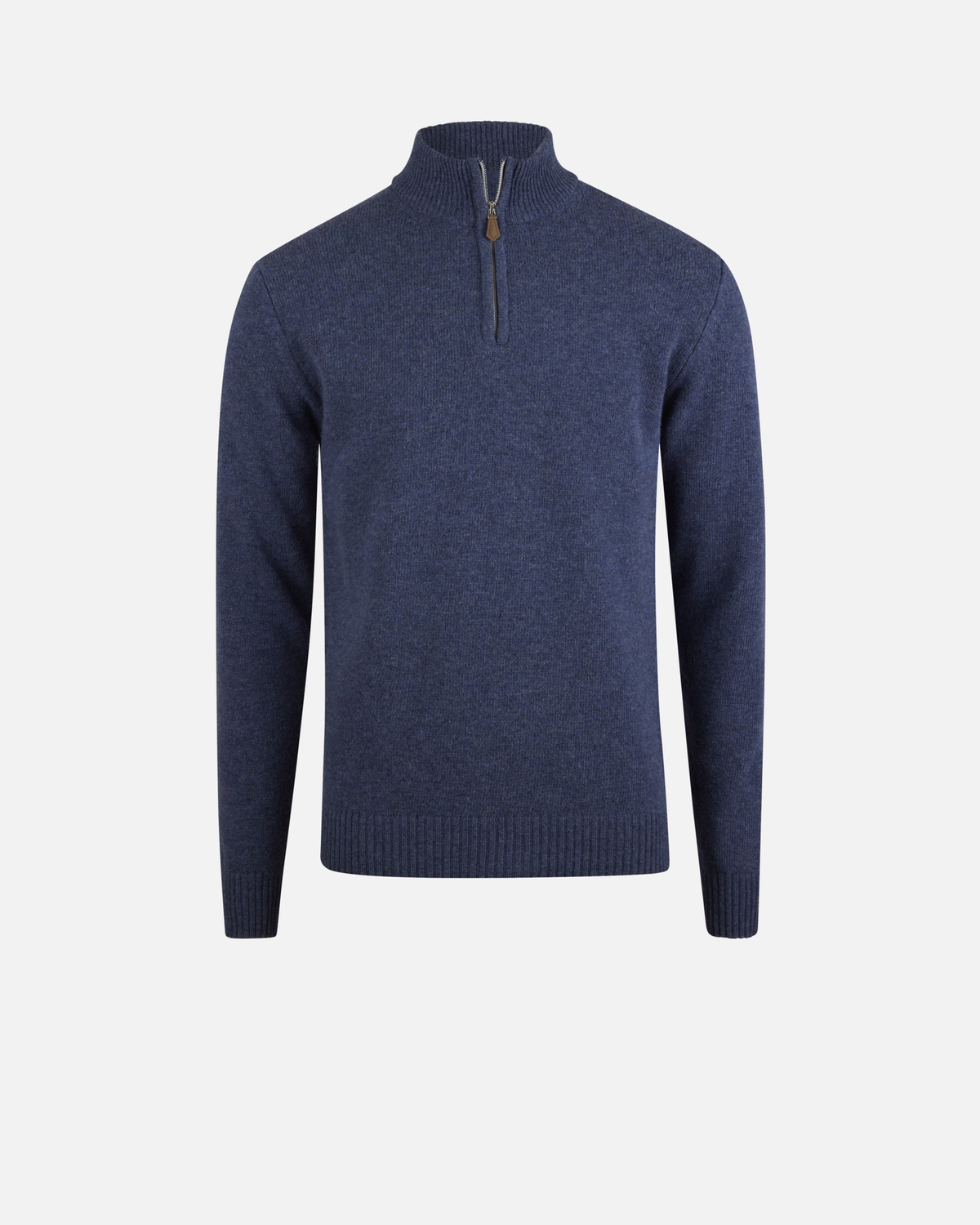 Pullover Knitted Half Zip Carded Merino Wool Genser